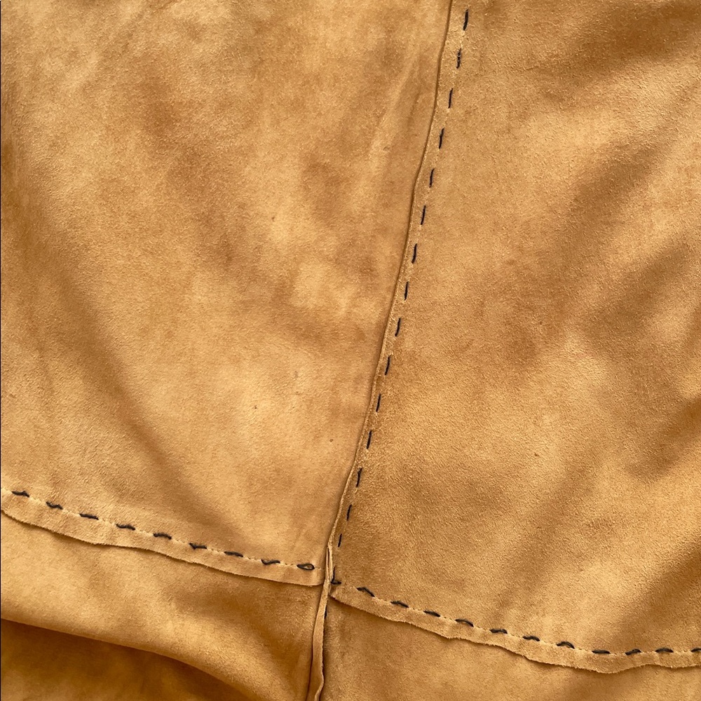 VTG.Easton Pearson Elegant Gold Brown Kid Suede Silk Lining Maxi Skirt - Picture 9 of 12